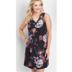 Maurices Small Black Floral Dress Elegant Chic Boho Feminine Summer